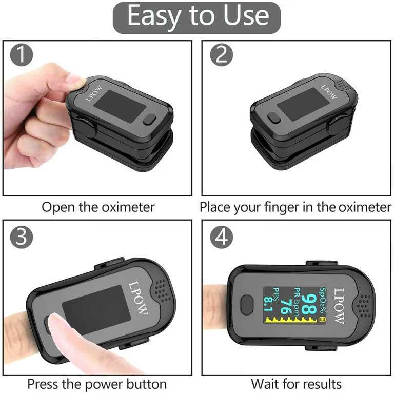 LPOW Pulse Oximeter Fingertip, OLED Display, Blood Oxygen Saturation M